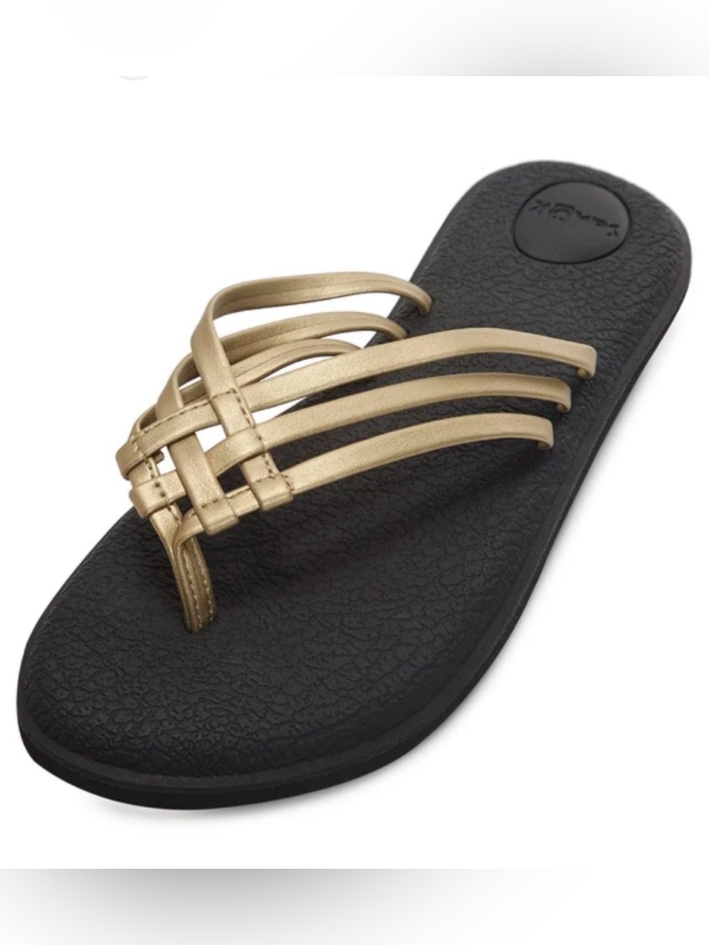 Sanuk NEW Yoga Salty Metallic Gold Sandal Flip Flop NWT Size 6